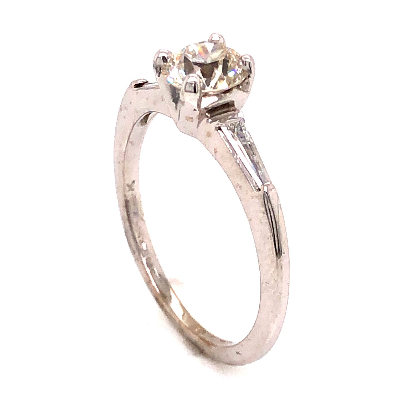 .67 Mid-Century Diamond Engagement Ring in 14k White Gold