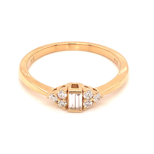 .15 Diamond Cluster Stacking Ring in 18k Yellow Gold