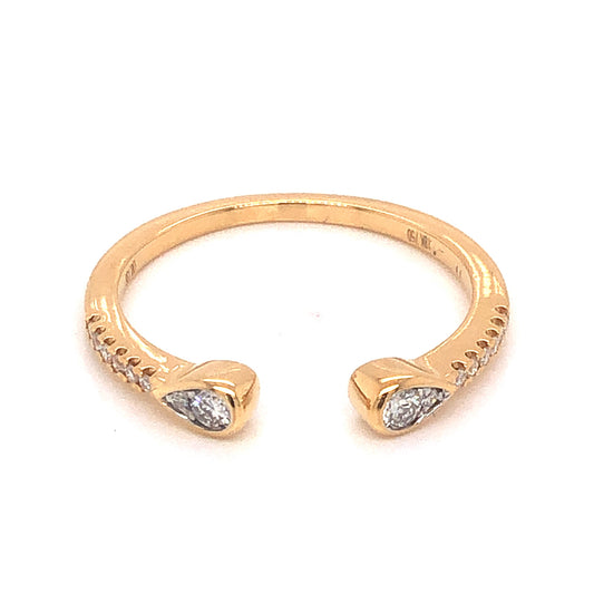 .14 Open Diamond Wedding Band in 18k Yellow Gold