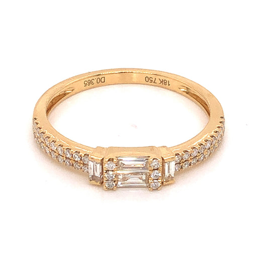 .37 Diamond Cluster Half-Eternity Band in 18k Yellow Gold