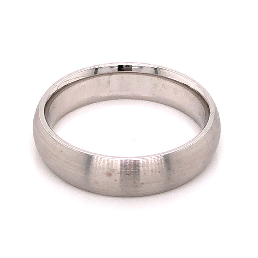 6mm Men's Wedding Band in 14K White Gold