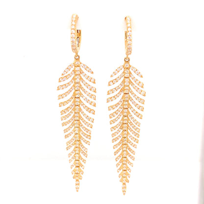 1.73 Pave Diamond Earrings in 18k Yellow Gold