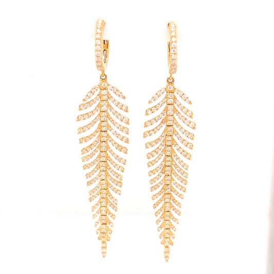 1.73 Pave Diamond Earrings in 18k Yellow Gold