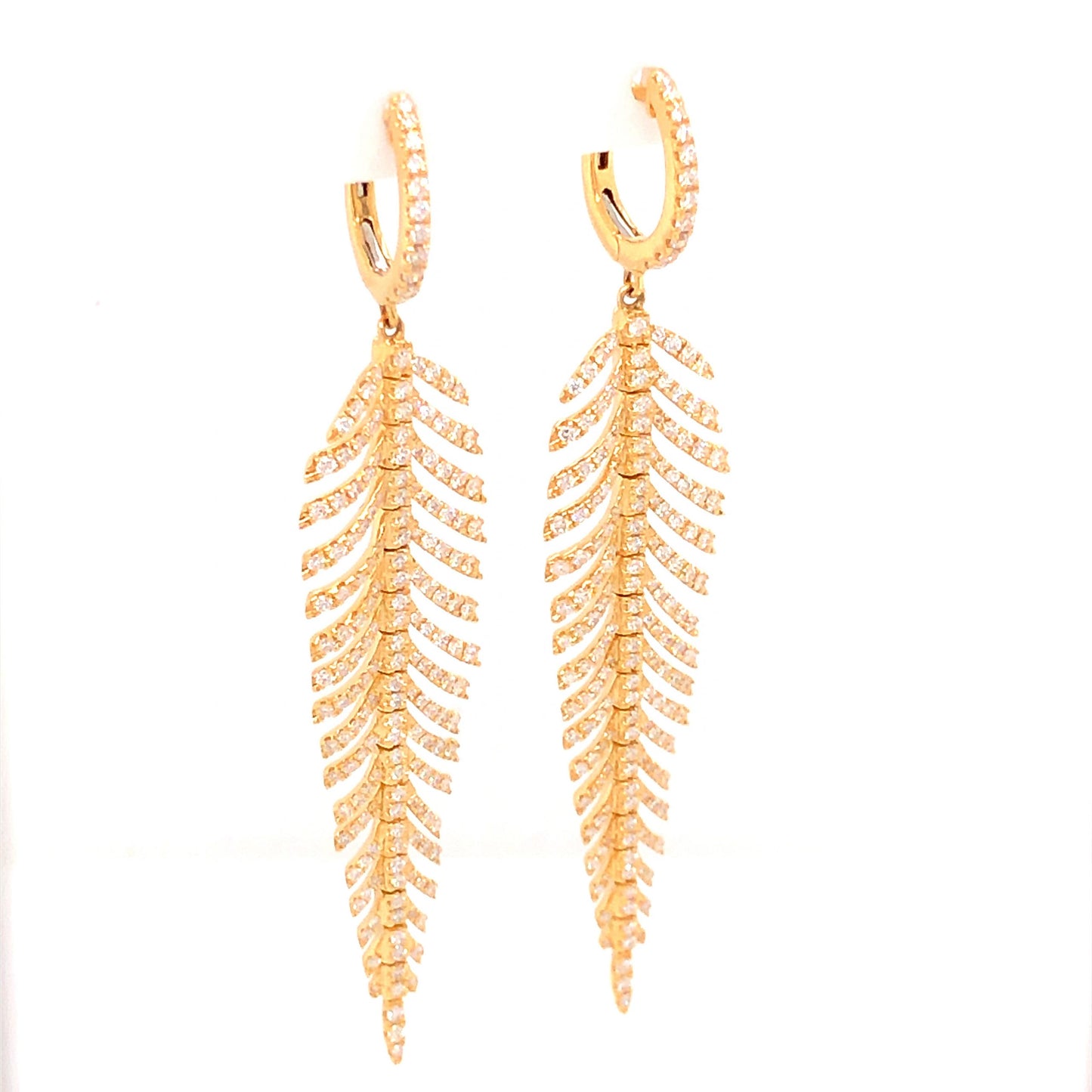 1.73 Pave Diamond Earrings in 18k Yellow Gold