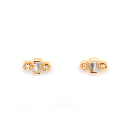 .17 Baguette Diamond Earrings in 18k Yellow Gold