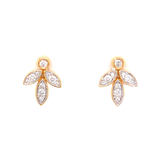 .27 Diamond Cluster Stud Earrings in 18k Yellow Gold