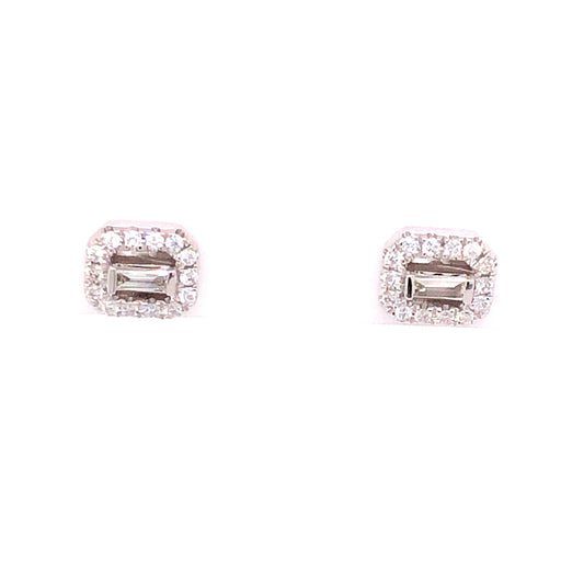 .18 Diamond Earring Studs in 18k White Gold