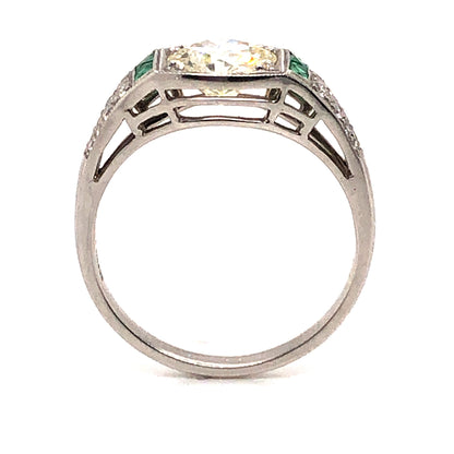 1.19 Old European Cut Diamond Engagement Ring in Platinum