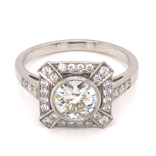 .81 Old European Cut Diamond Engagement Ring in Platinum