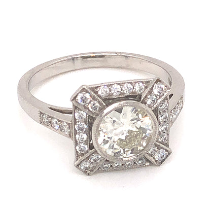 .81 Old European Cut Diamond Engagement Ring in Platinum
