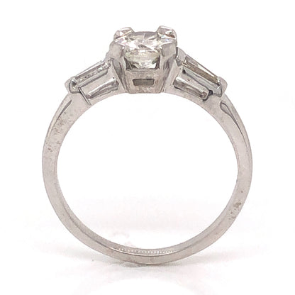 .77 Vintage Art Deco Diamond Engagement Ring in 14k White Gold