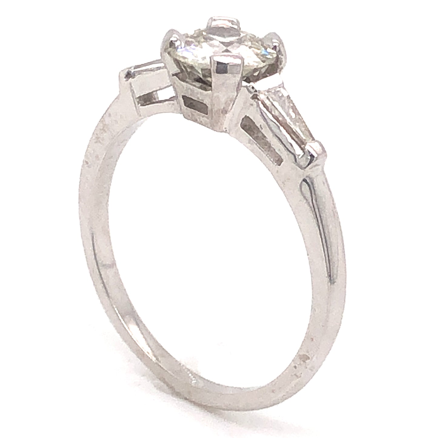 .77 Vintage Art Deco Diamond Engagement Ring in 14k White Gold