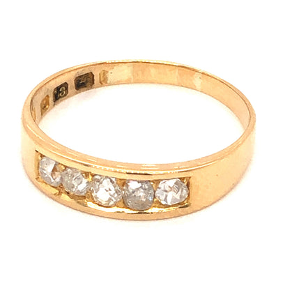 .65 Vintage Victorian Diamond Band in 18K Yellow Gold