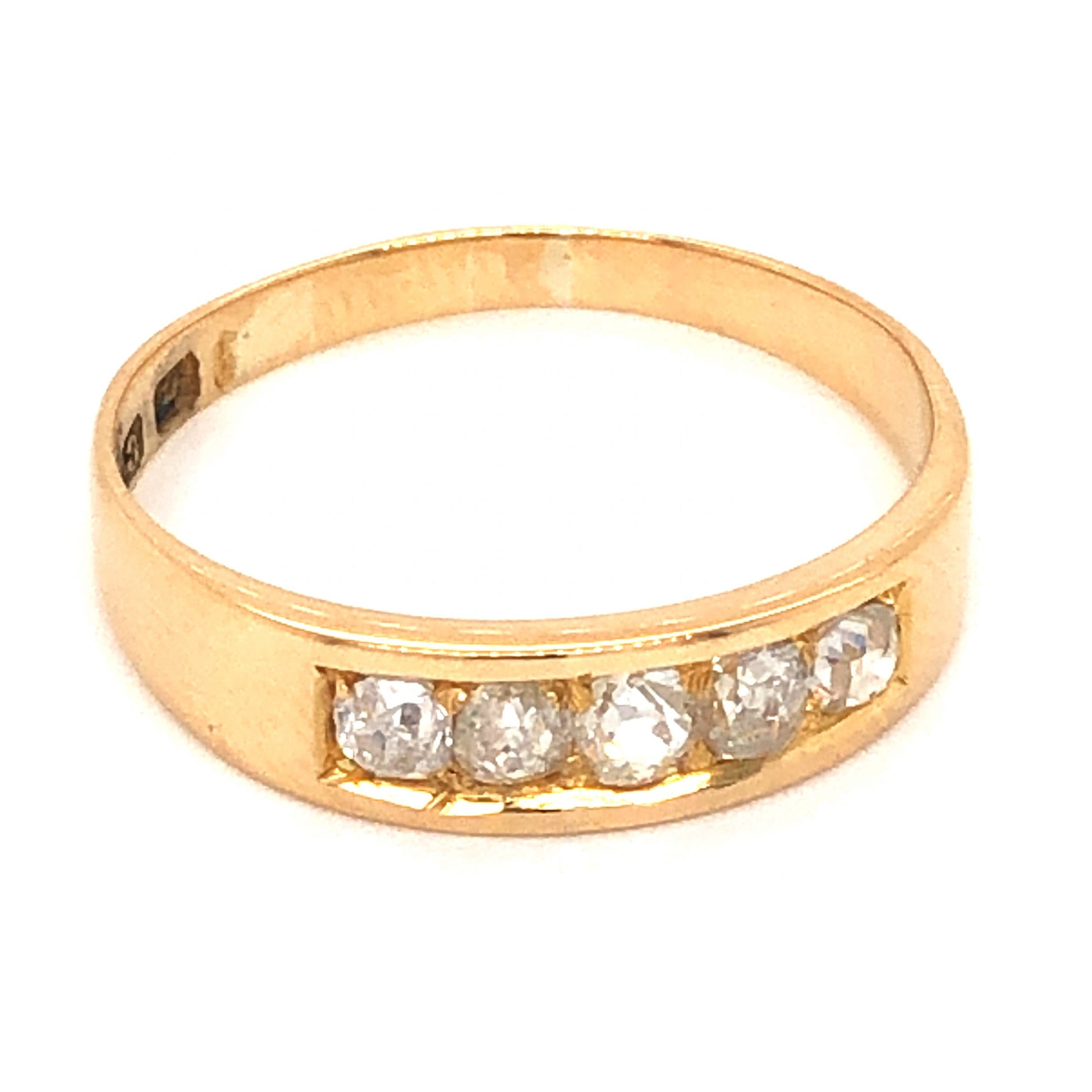 .65 Vintage Victorian Diamond Band in 18K Yellow Gold