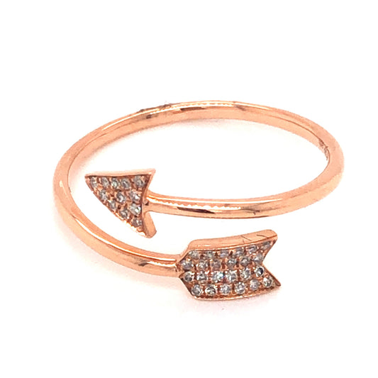 .08 Pave Arrow Diamond Stacking Band in 14k Rose Gold