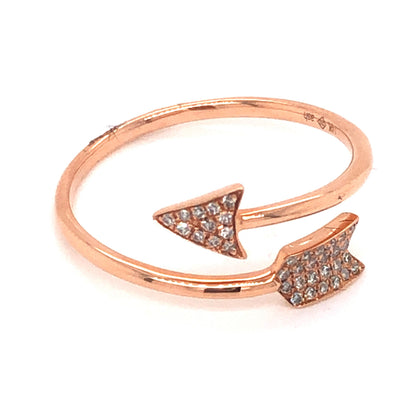 .08 Pave Arrow Diamond Stacking Band in 14k Rose Gold