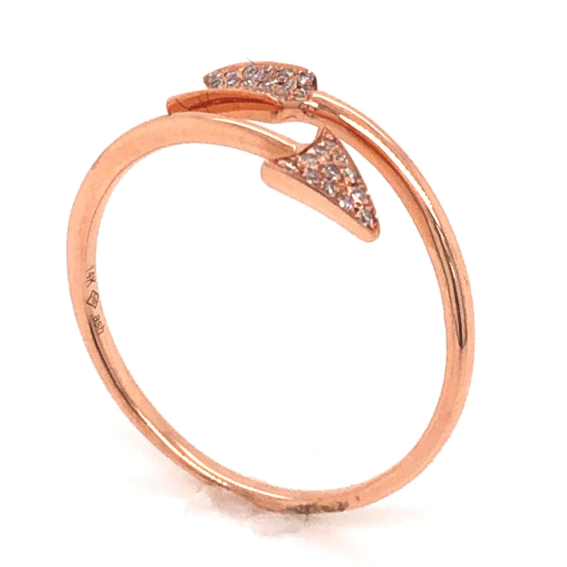 .08 Pave Arrow Diamond Stacking Band in 14k Rose Gold