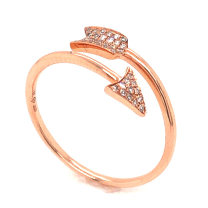 .08 Pave Arrow Diamond Stacking Band in 14k Rose Gold