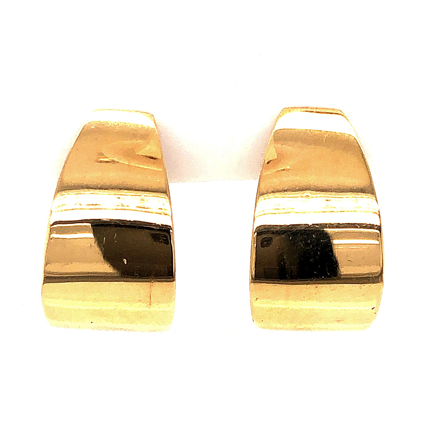 Thick Tapered Hoop Earrings in 18k Yellow Gold