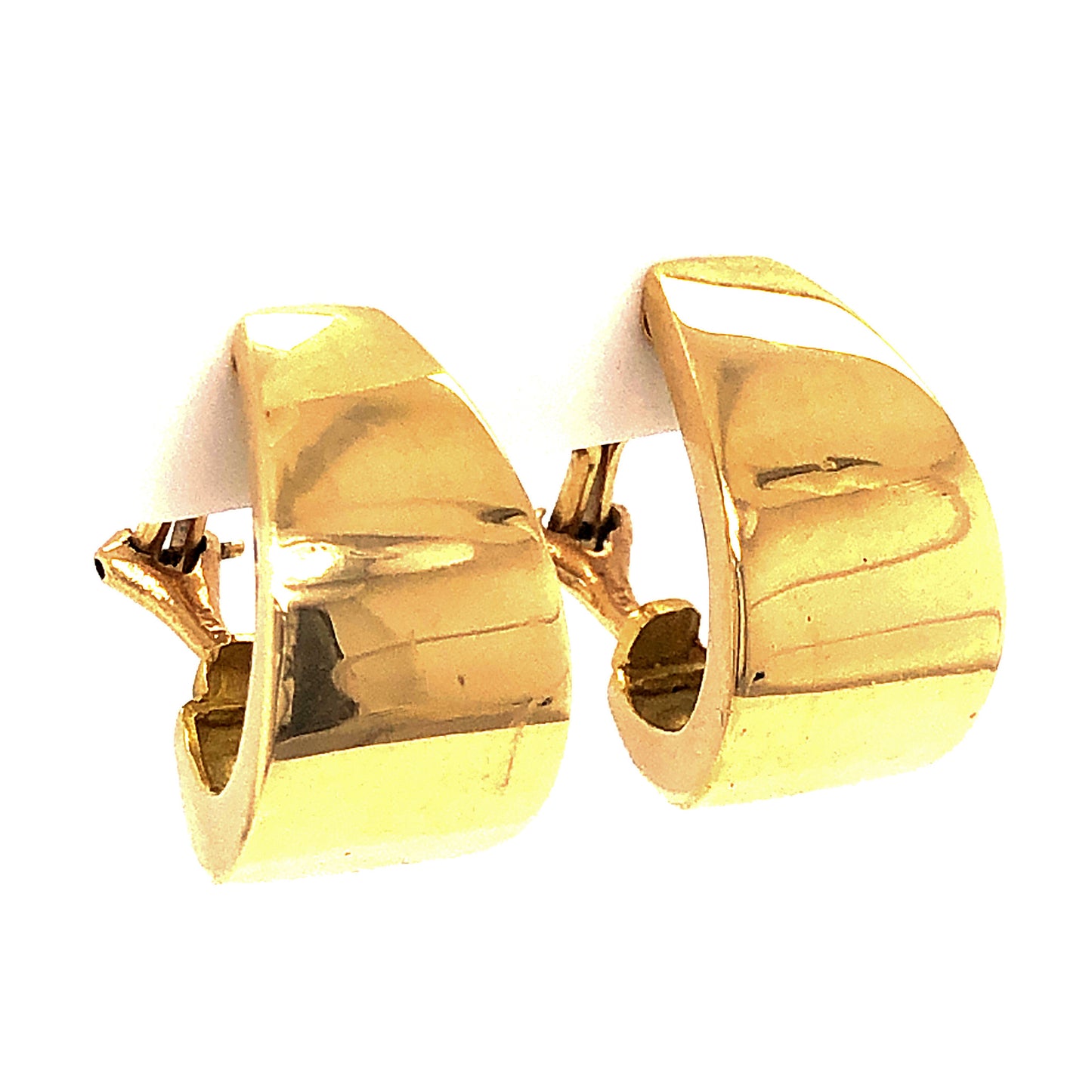 Thick Tapered Hoop Earrings in 18k Yellow Gold