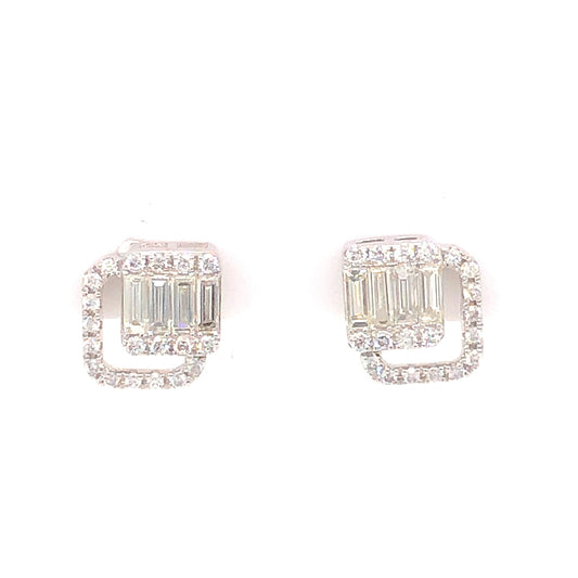 .60 Diamond Earring Studs in 18k White Gold