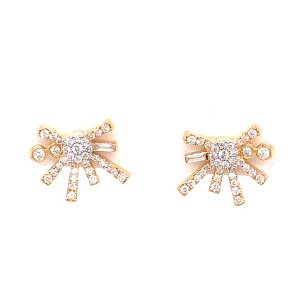 .40 Diamond Cluster Stud Earrings in 18k Yellow Gold