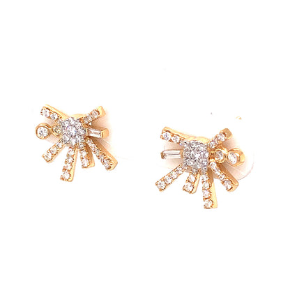 .40 Diamond Cluster Stud Earrings in 18k Yellow Gold