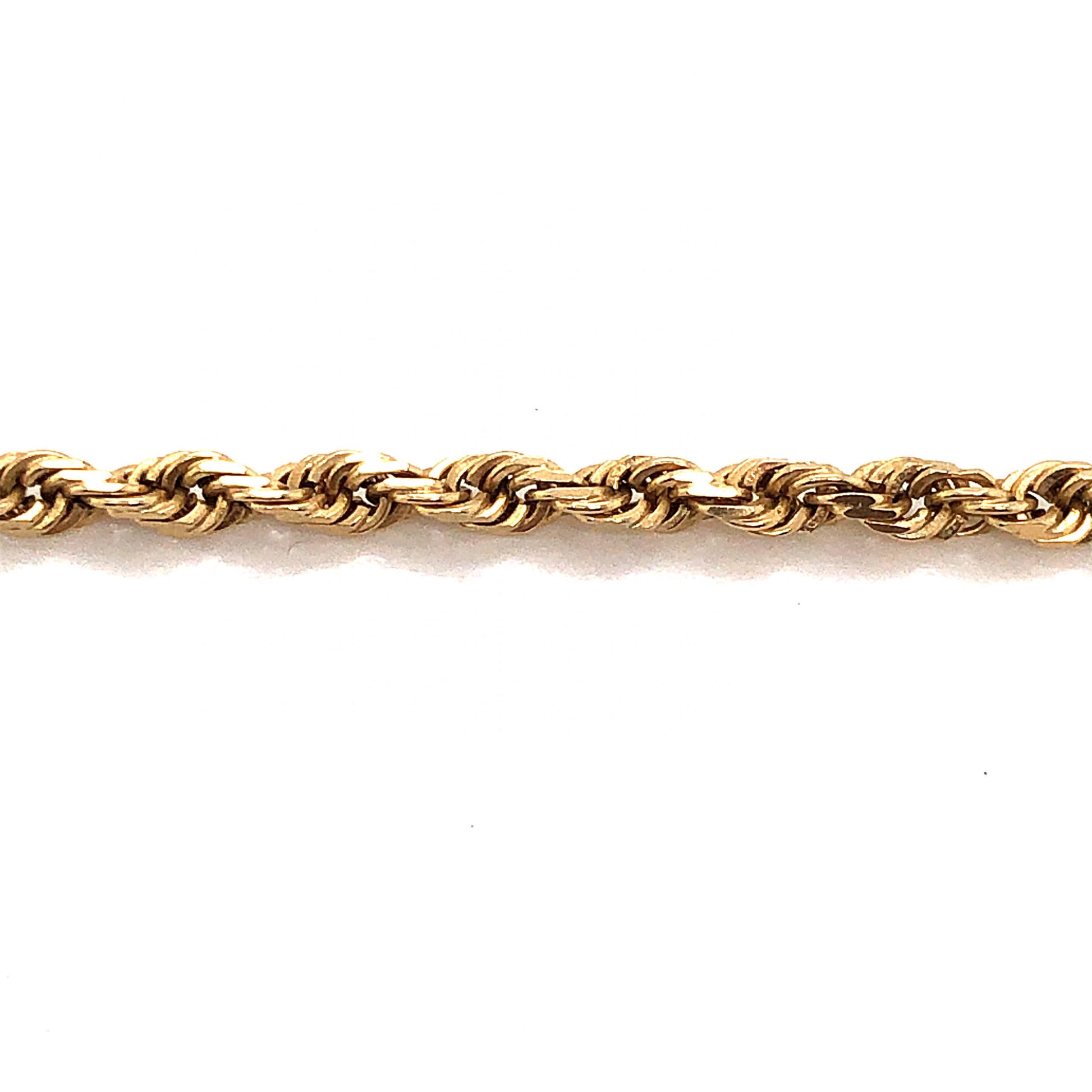 24 Inch Rope Chain Necklace in 14k Yellow Gold