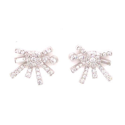 .37 Abstract Diamond Cluster Earrings in 18k White Gold