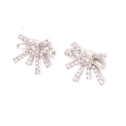 .37 Abstract Diamond Cluster Earrings in 18k White Gold