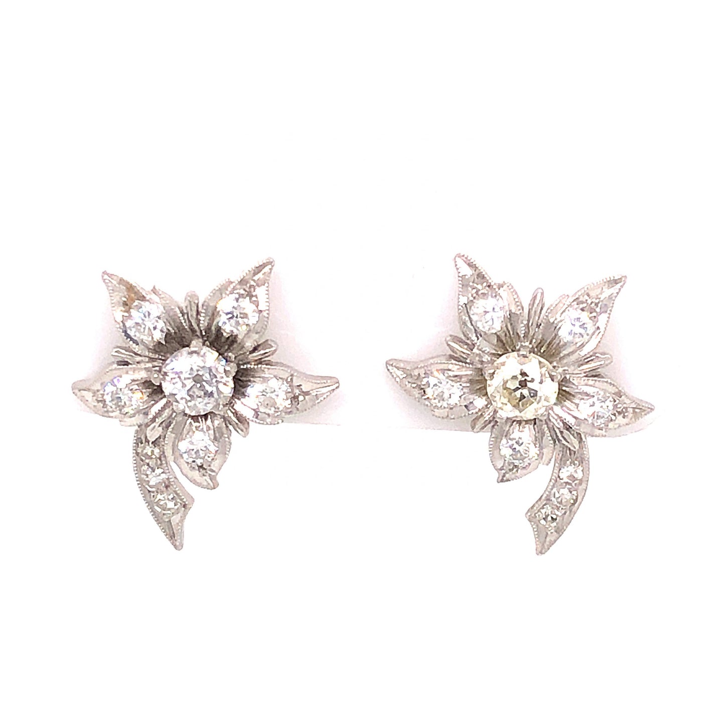 Edward Petri Art Deco Diamond Earrings in Platinum