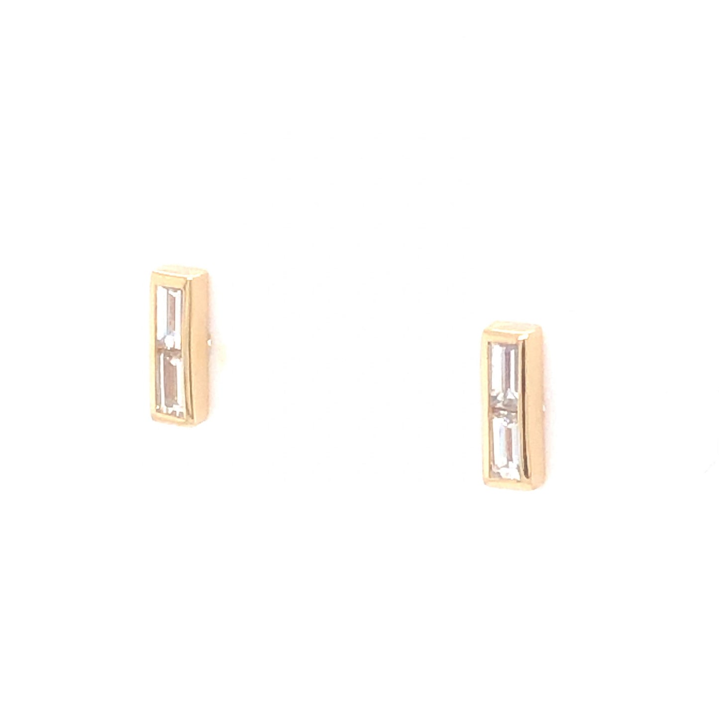 .32 Baguette Diamond Stud Earrings in 14k Yellow Gold