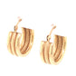 Small Textured Hoop Earrings in 14k Yellow Gold