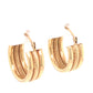 Small Textured Hoop Earrings in 14k Yellow Gold