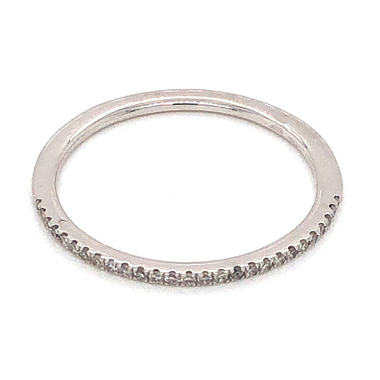 .13 Thin Diamond Stacking Wedding Band in 14k White Gold