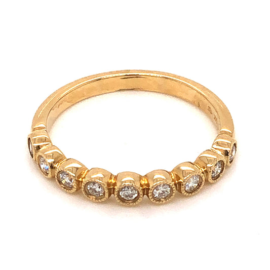 .21 Bezel Set Diamond Wedding Band in 14k Yellow Gold