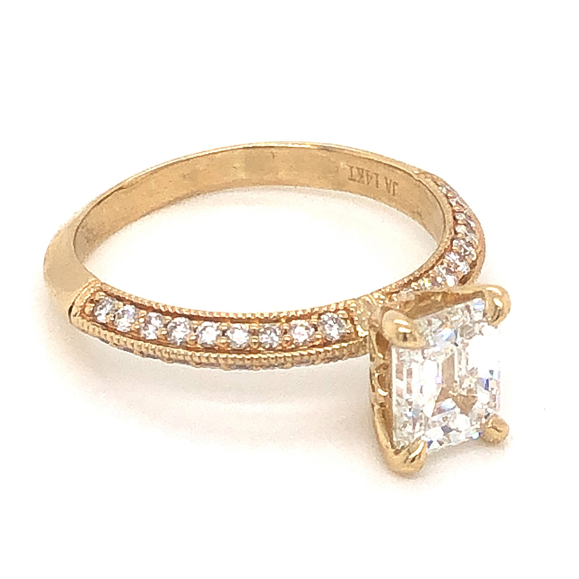 1.20 Emerald Cut Diamond Engagement Ring in 14k Yellow Gold