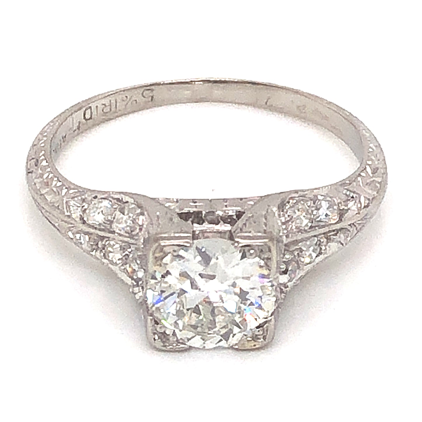 .80 Art Deco Old European Diamond Engagement Ring in Platinum