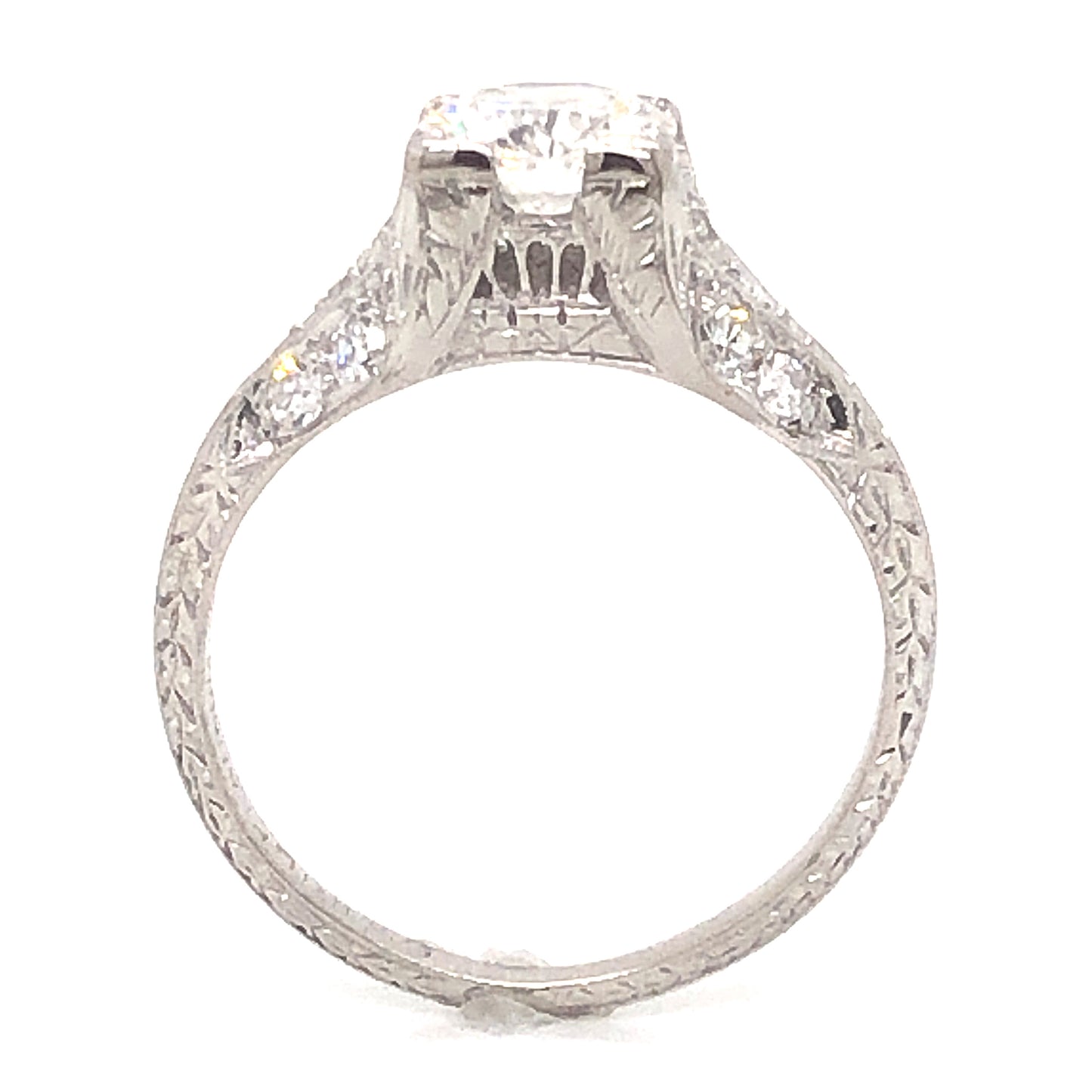 .80 Art Deco Old European Diamond Engagement Ring in Platinum