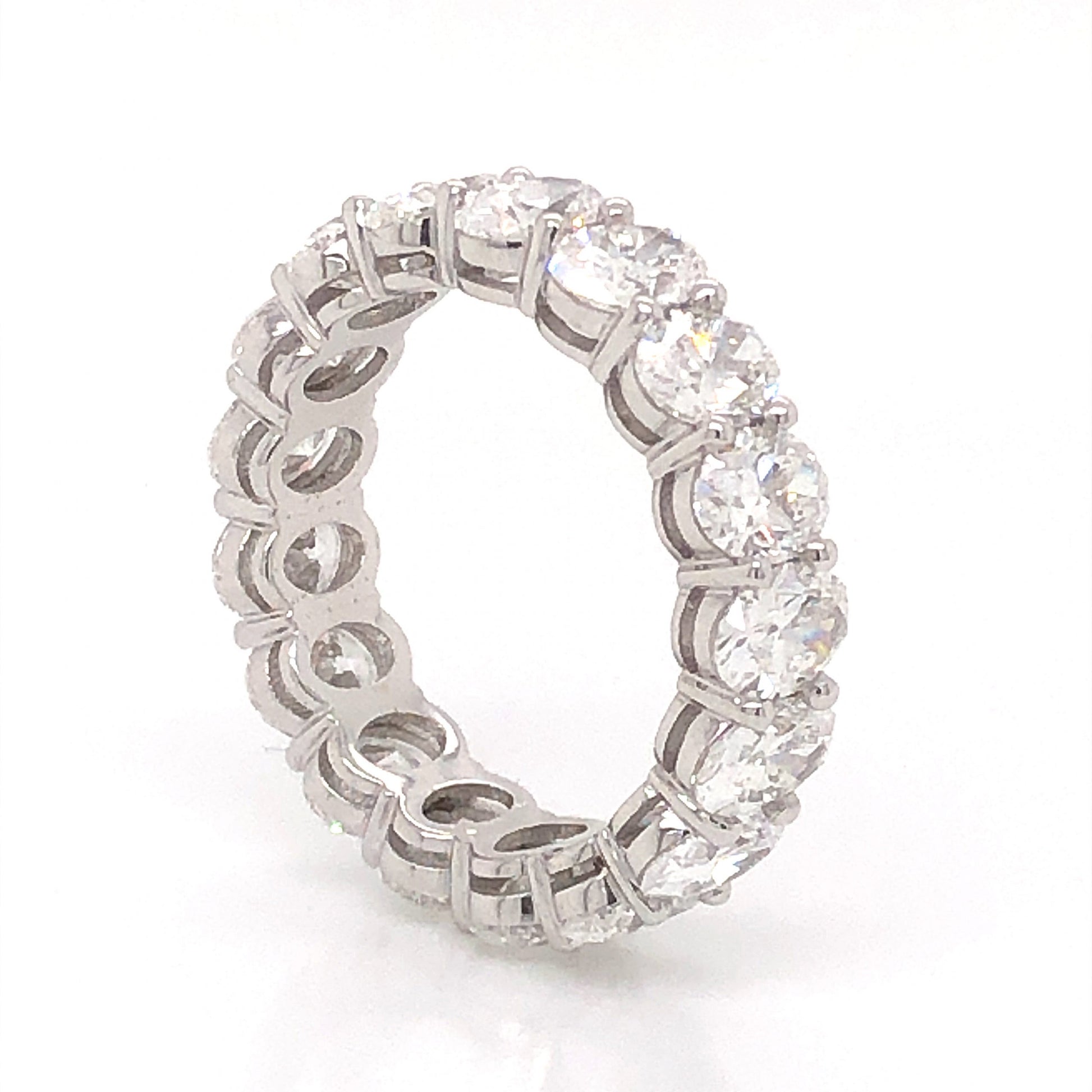 5.12 Oval Cut Diamond Band in 18k White Gold