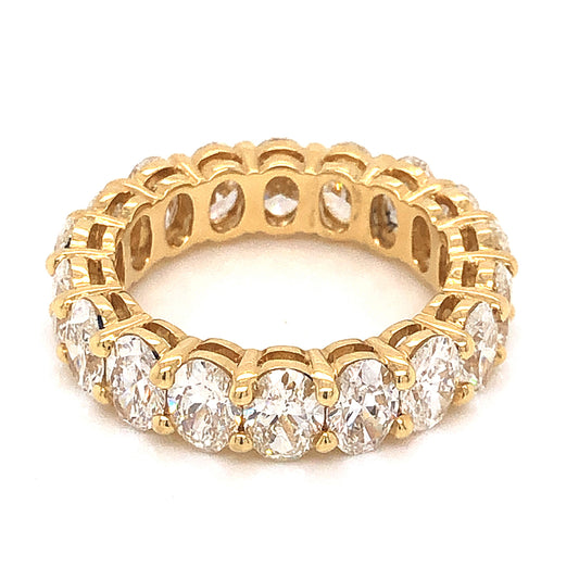 5.69 Oval Cut Diamond Eternity Band in 18k Yellow Gold