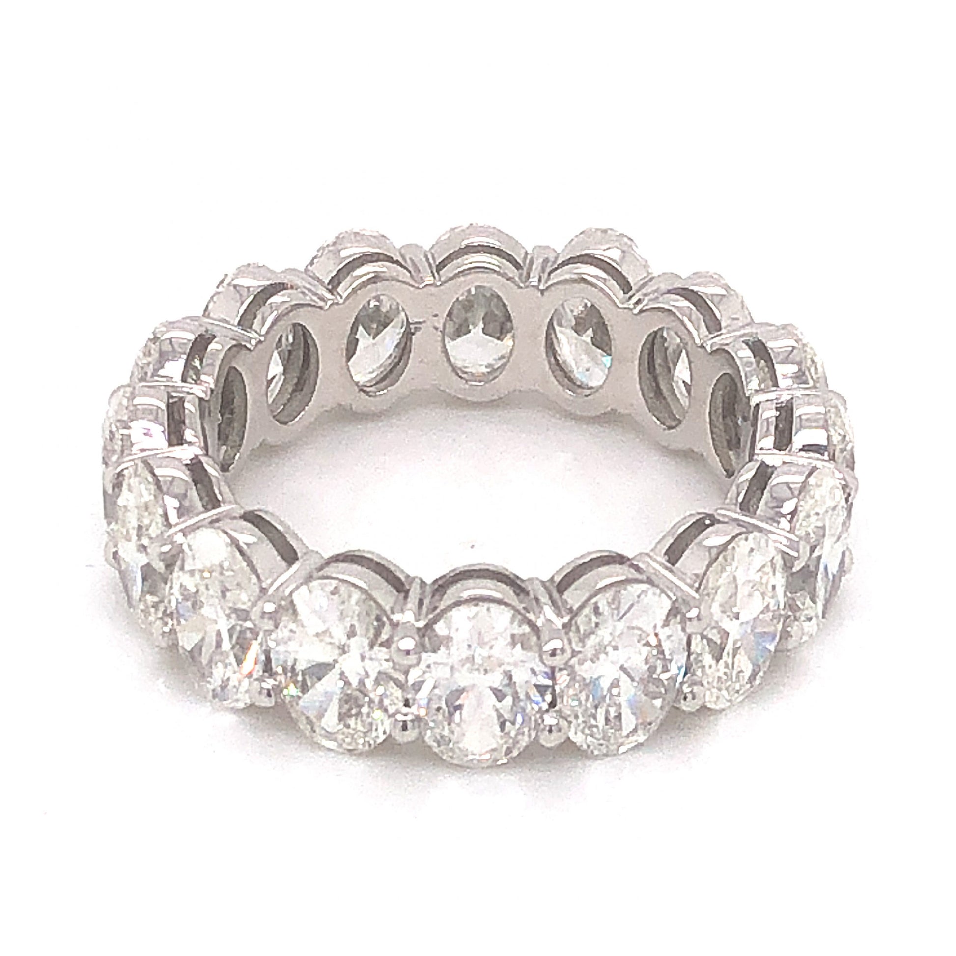 6.43 Oval Cut Diamond Band in 18k White Gold
