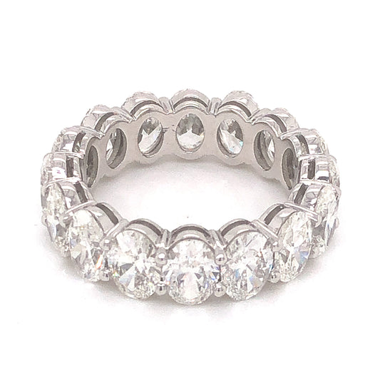 6.43 Oval Cut Diamond Band in 18k White Gold