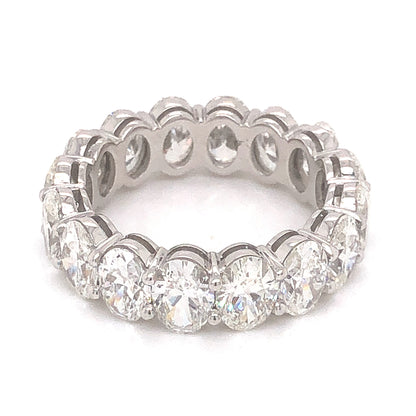 6.43 Oval Cut Diamond Band in 18k White Gold