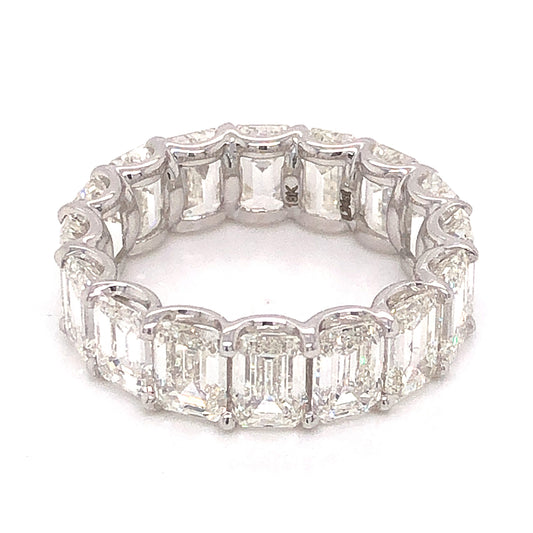 8.24 Emerald Cut Diamond Band in 18k White Gold