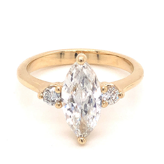 1.51 Marquise Cut GIA Diamond Engagement Ring in 14k