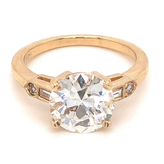 2.50 Old European Cut GIA Diamond Engagement Ring in 14k