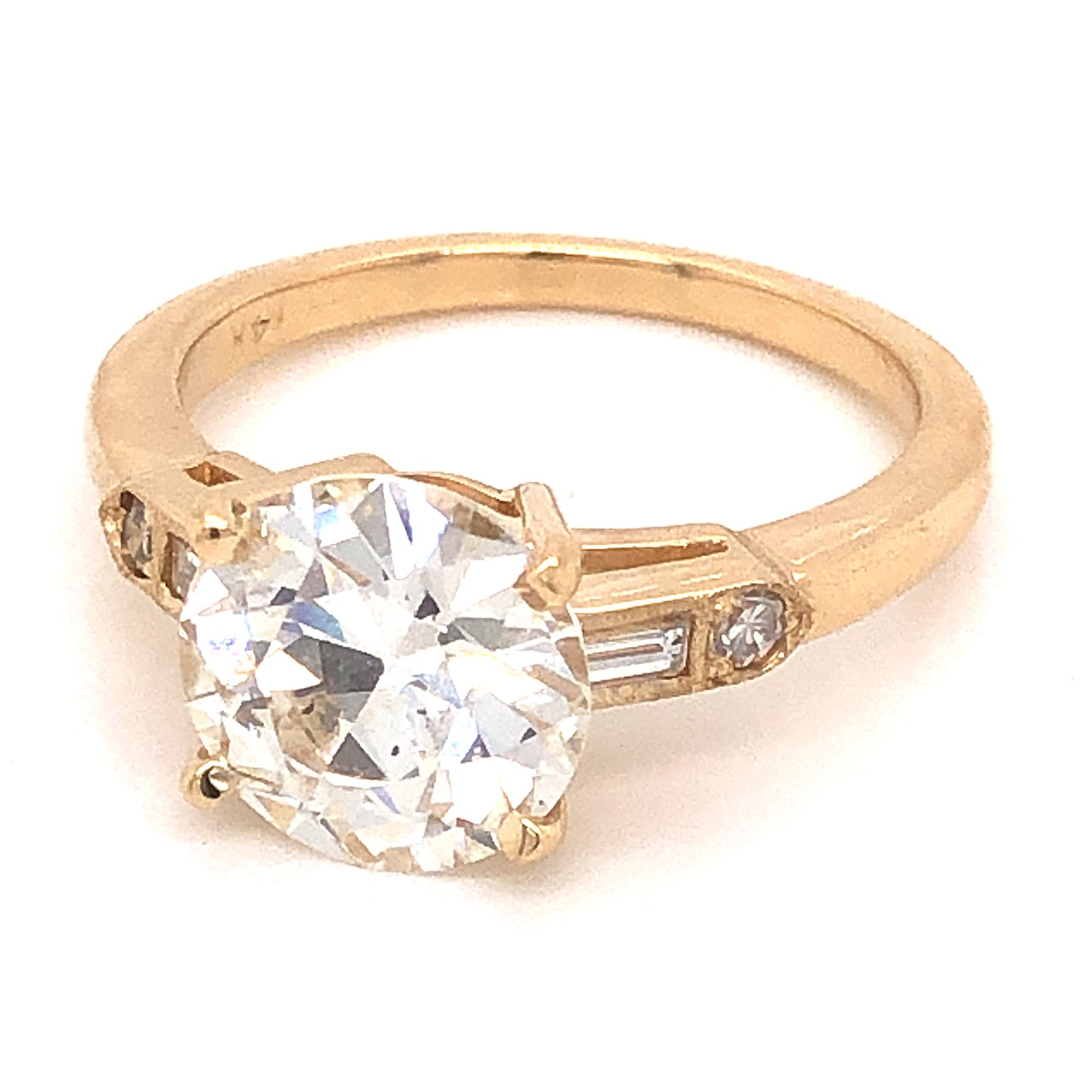 2.50 Old European Cut GIA Diamond Engagement Ring in 14k