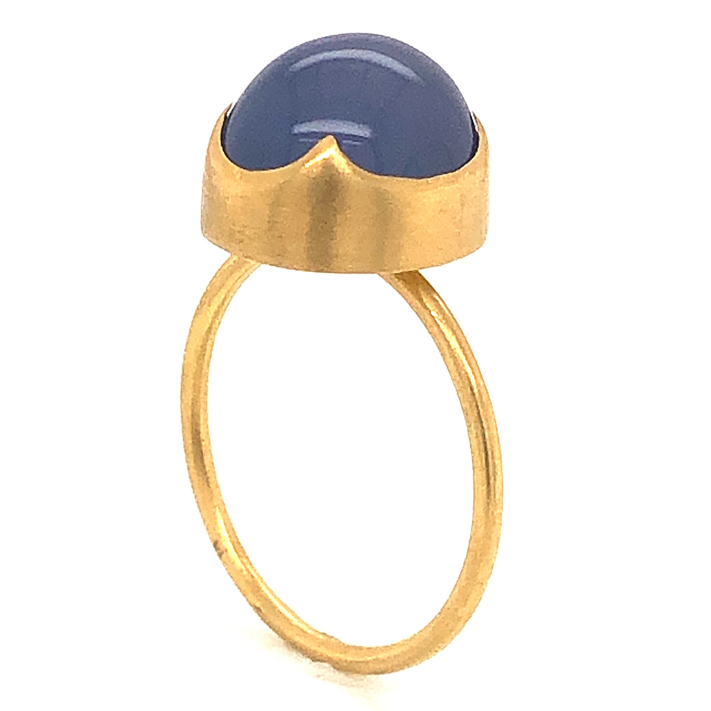 Blue Chalcedony Cocktail Ring in 18k Yellow Gold