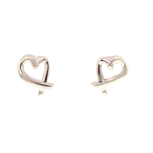 Tiffany & Co. Heart Stud Earrings in Sterling Silver